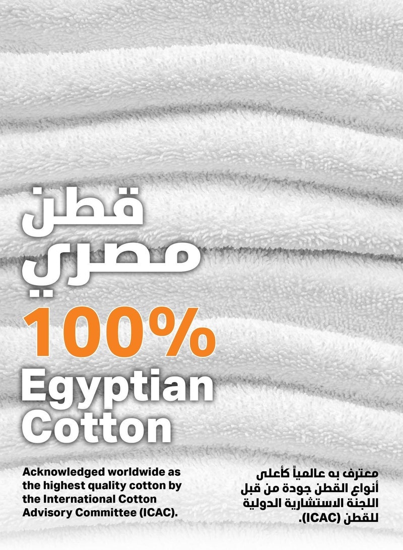 ياهـ طقم مناشف YAH الفاخرة 100% من القطن المصري الأبيض النقي ، 612 جرام لكل متر مربع، 3 قطع للحمام | فوط فائقة النعومة وعالية الامتصاص بجودة فنادق الخمس نجوم للحمام واليدين والوجه. منشفة - Image 3