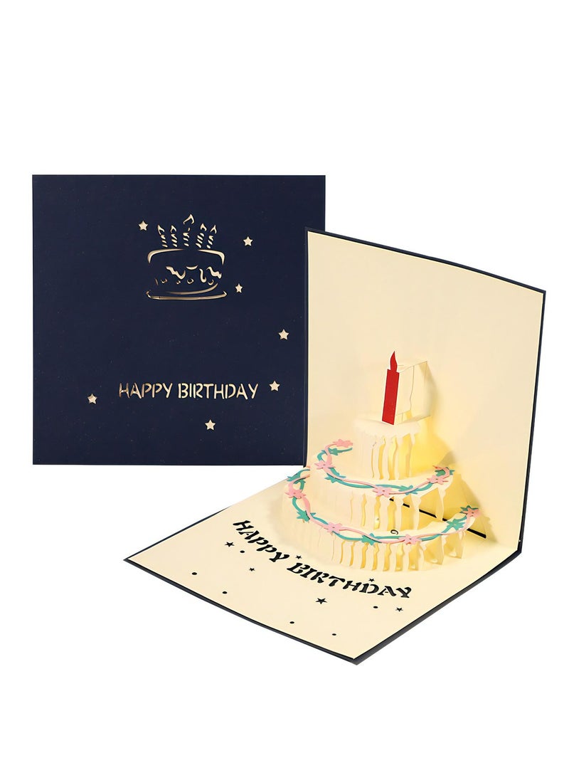Music and Lighting Design 3D Pop-Up Card, Greeting Card for Birthday, Sturdy and Solid Cardstock Gift Card with Envelope and Thank You Card