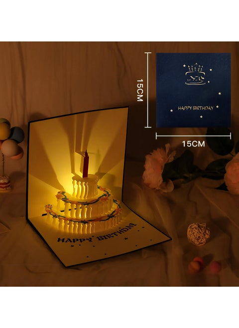 Music and Lighting Design 3D Pop-Up Card, Greeting Card for Birthday, Sturdy and Solid Cardstock Gift Card with Envelope and Thank You Card