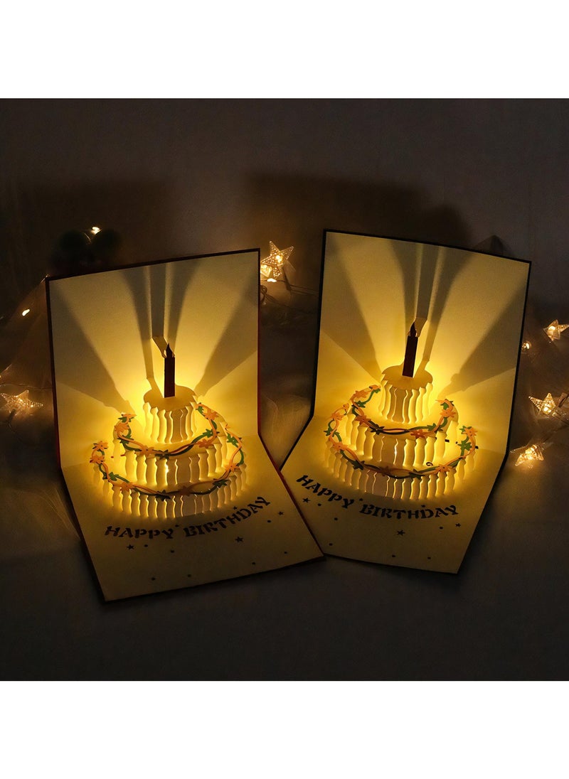 Music and Lighting Design 3D Pop-Up Card, Greeting Card for Birthday, Sturdy and Solid Cardstock Gift Card with Envelope and Thank You Card