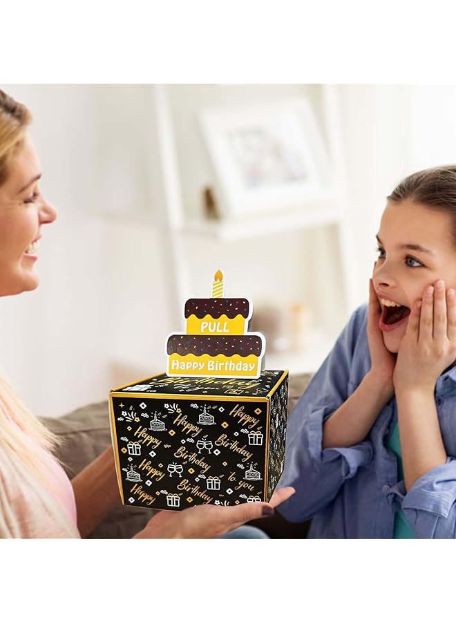 erorex Happy Birthday Cash Box Men Birthday Gift Ideas Money Gift Box With Pull Out Card And Cash Holder Black And Gold Diy Surprise Box  - Image 2