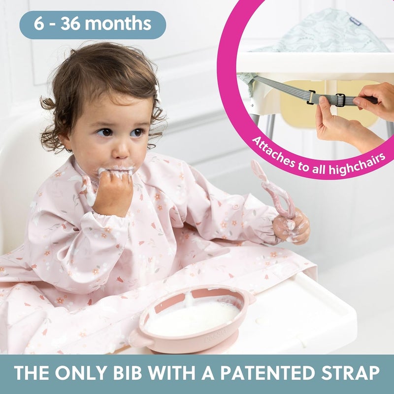 Bibado Baby Bibs With Sleeves - Toddler and Baby Led Weaning Bib - 6-36 Months, Attaches to Highchairs, Strollers, Tables - Image 2