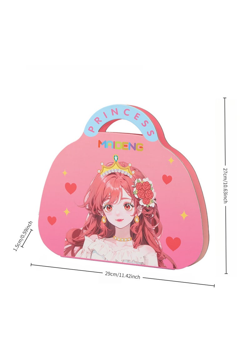 Art Craft Activity for Kids, Paper Craft Kits - Paper Makeup DIY Girls Toy Kit with Diamond Painting & Princess Dress Up Set, Birthday Party Gift for Girls