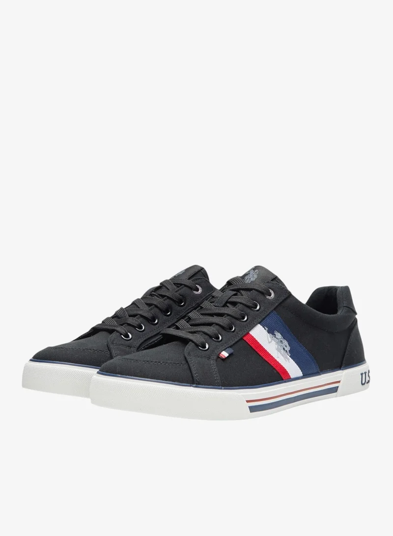 U.S. Polo Assn. Men's Black Low-Top Sneakers,Lightweight Shoes Casual for Classic Look