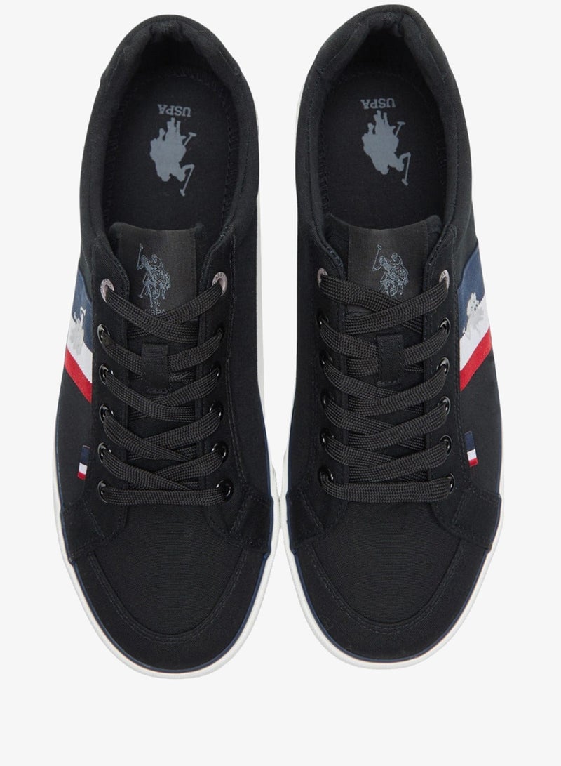 U.S. Polo Assn. Men's Black Low-Top Sneakers,Lightweight Shoes Casual for Classic Look - Image 3