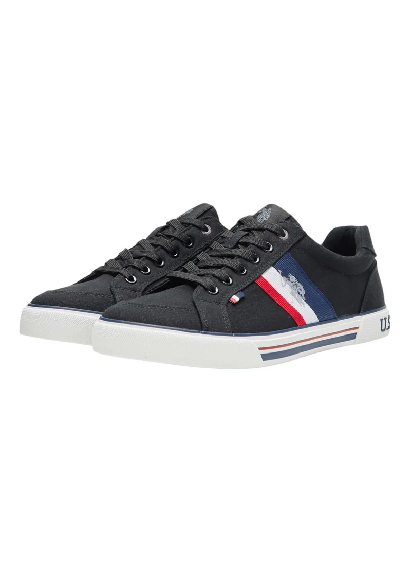 U.S. Polo Assn. Men's Black Low-Top Sneakers,Lightweight Casual Shoes for Classic Look