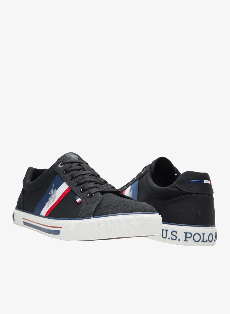 U.S. Polo Assn. Black Men's Black Low-Top Sneakers,Lightweight Shoes Casual for Classic Look for Men | Best Price UAE