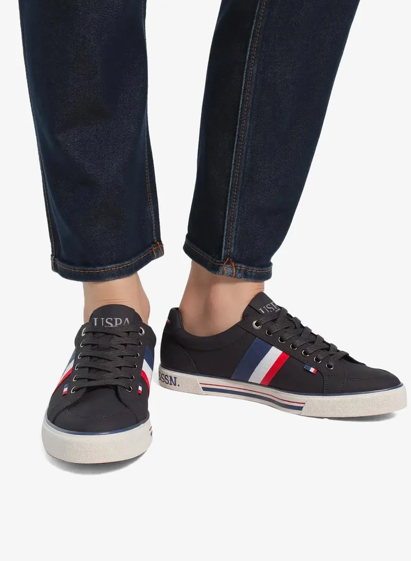 U.S. Polo Assn. Black Men's Black Low-Top Sneakers,Lightweight Shoes Casual for Classic Look for Men | Best Price UAE