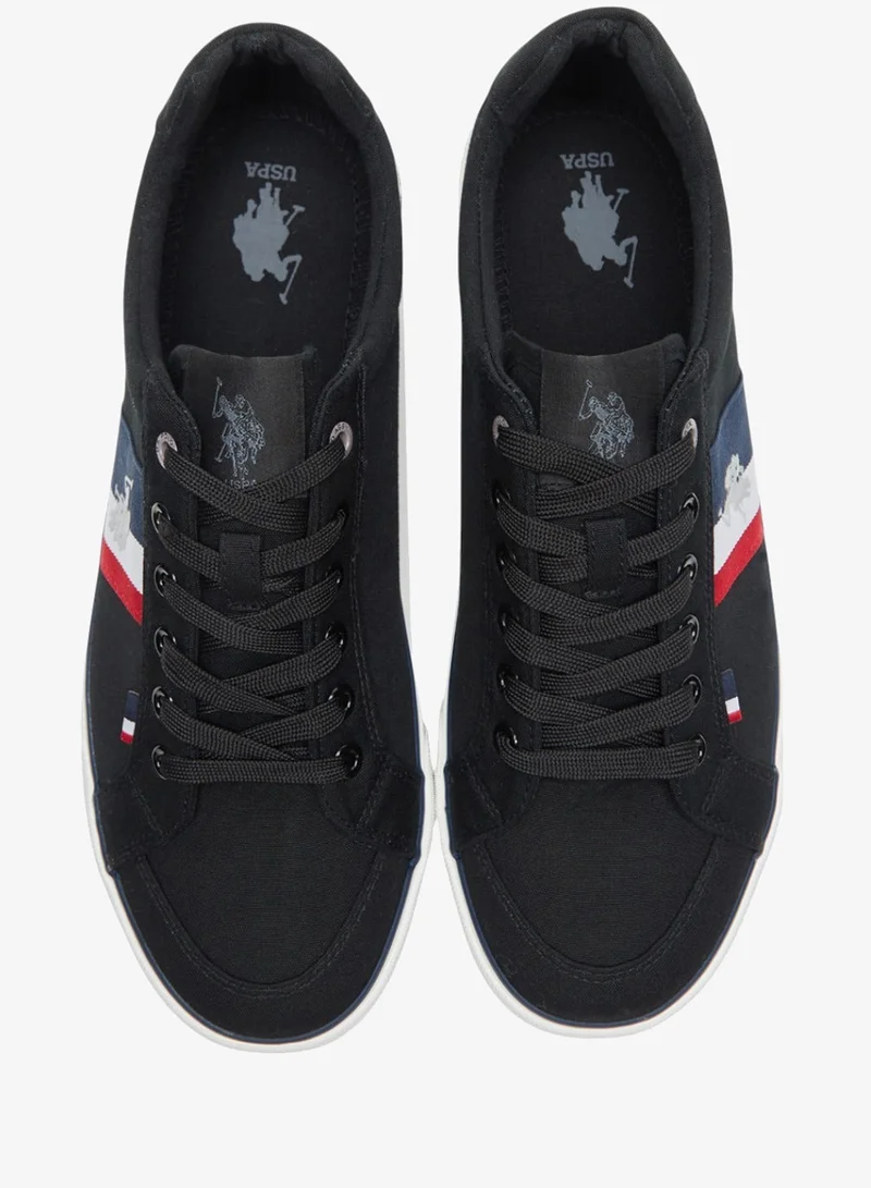 U.S. Polo Assn. Black Men's Black Low-Top Sneakers,Lightweight Shoes Casual for Classic Look for Men | Best Price UAE