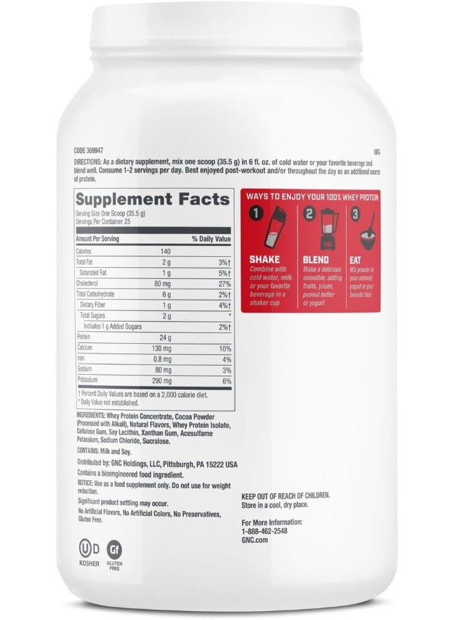GNC Pro Performance 100% Whey Protein Powder - Chocolate Supreme, 25 Servings, Supports Healthy Metabolism and Lean Muscle Recovery - Image 2