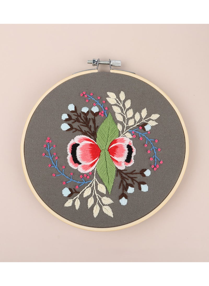 SOLARAE Embroidery Starter Kit Full Range of Stamped Cross Stitch Kits for Beginner Including Embroidery Cloth with Pattern, Embroidery Hoop, Color Threads, Tools Kit - Image 1