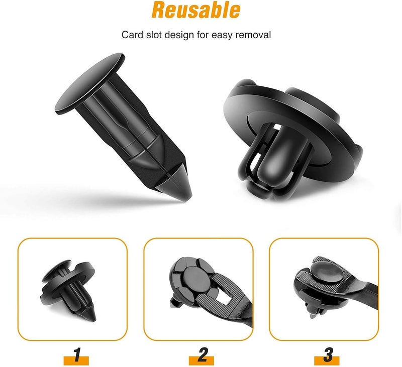 GOOACC GRC-09 40 Pcs Clips Nylon Bumper Fastener Rivet OEM Replacement 01553-09321 Fender Liner and Radiator 8mm Salt resistant coating - Image 4