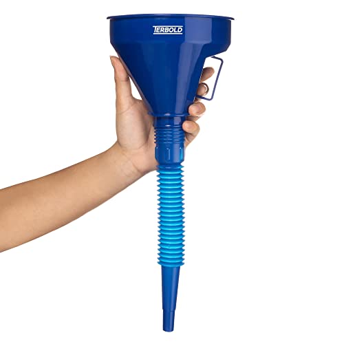 Terbold Automotive Flex Funnel with Hose | Wide Mouth Flexible Oil Funnel for Automotive Use - Gas, Transmission Fluid, Car Fuel, Oil Change (Blue) - Image 3