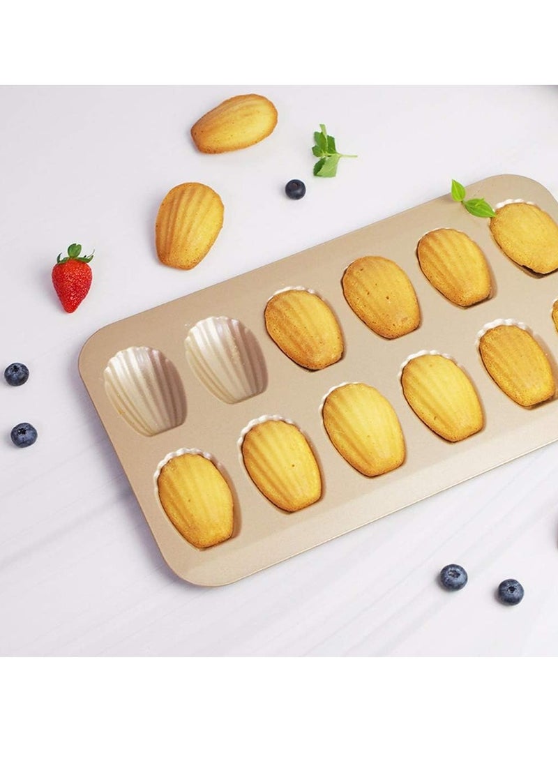 Nonstick Madeleine Pan 2 Pack 12-Cavity Heavy Duty Madeleine Cookies Trays for Oven Baking - Image 5