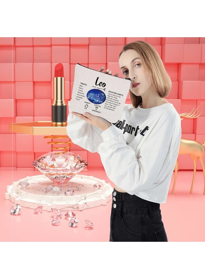 LEVLO 12 Constellation Travel Toiletry Bags 12 Zodiac Cosmetic Makeup Bag Christmas Mother's Day Birthday Gifts(Leo) - Image 5