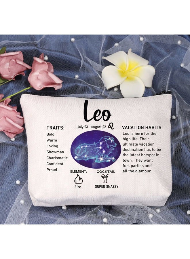 LEVLO 12 Constellation Travel Toiletry Bags 12 Zodiac Cosmetic Makeup Bag Christmas Mother's Day Birthday Gifts(Leo) - Image 3