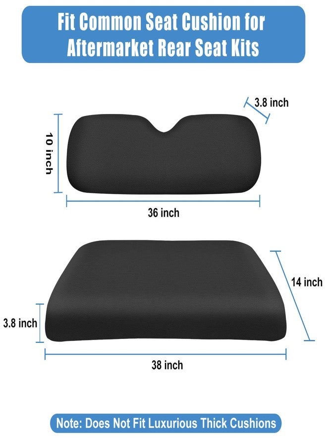 MOSNAI Golf Cart Rear Seat Covers Set for EZGO Club Car Yamaha Aftermarket Rear Seat Cushion, Durable Breathable Bench Seat Covers Washable Polyester Mesh Cloth Without Logo, Black - Image 2