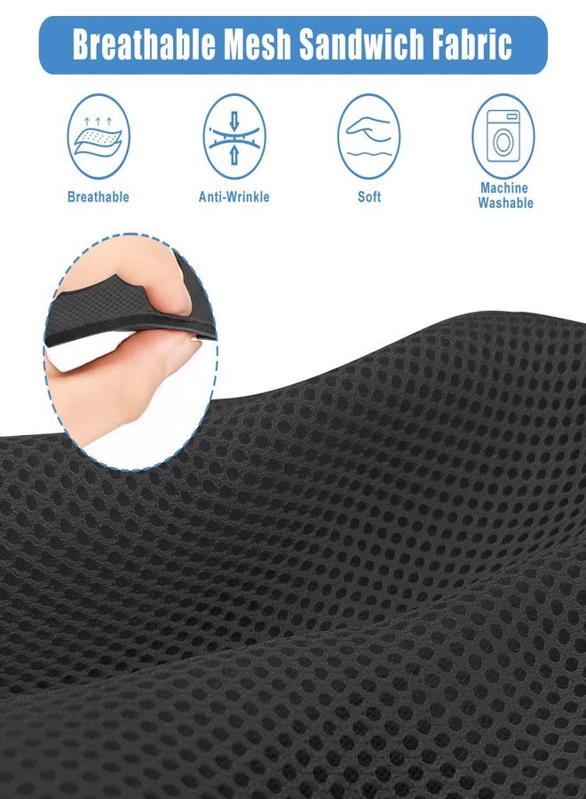 MOSNAI Golf Cart Rear Seat Covers Set for EZGO Club Car Yamaha Aftermarket Rear Seat Cushion, Durable Breathable Bench Seat Covers Washable Polyester Mesh Cloth Without Logo, Black - Image 3