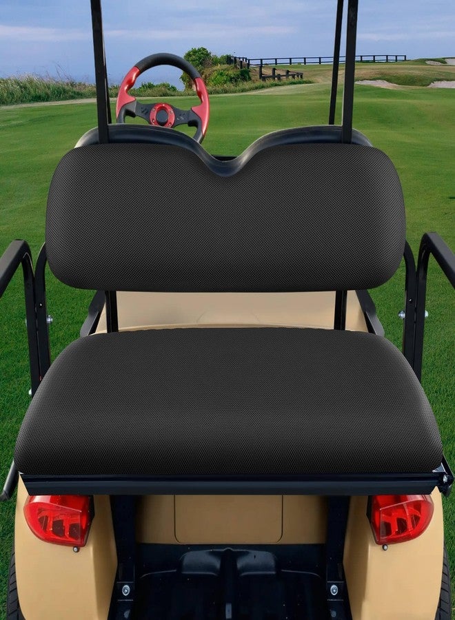 MOSNAI Golf Cart Rear Seat Covers Set for EZGO Club Car Yamaha Aftermarket Rear Seat Cushion, Durable Breathable Bench Seat Covers Washable Polyester Mesh Cloth Without Logo, Black - Image 1