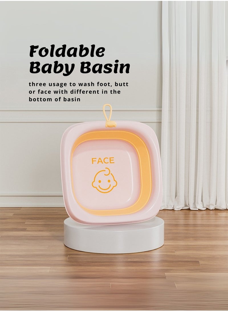Moms Magic Foldable Multi-Use Baby Care Basin - High-Capacity Portable Washing Solution for Feet, Butt, and Face - Compact & Lightweight Design for Easy Travel  - Image 2