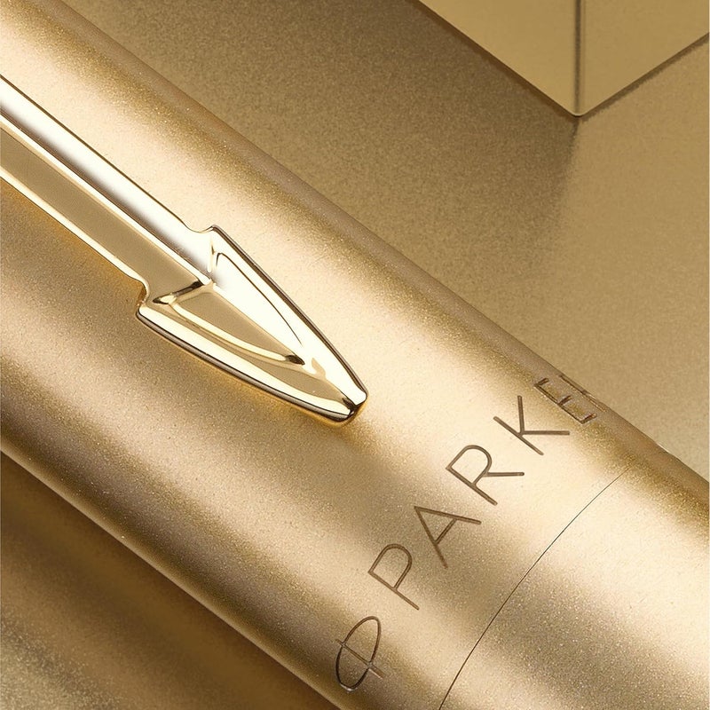 Parker Jotter XL Ballpoint Pen Monochrome Matte Gold Medium Point Blue Ink Gift Box - Image 3