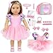 BDDOLL American 18 Inch Doll Clothes and Accessories Makeup Playset Including Fashion Skirt Bag Eye Shadow Plate Lipstick Comb Mirror Pair of Hairpins Makeup Brushes BraceletNO Dolls - Image 4