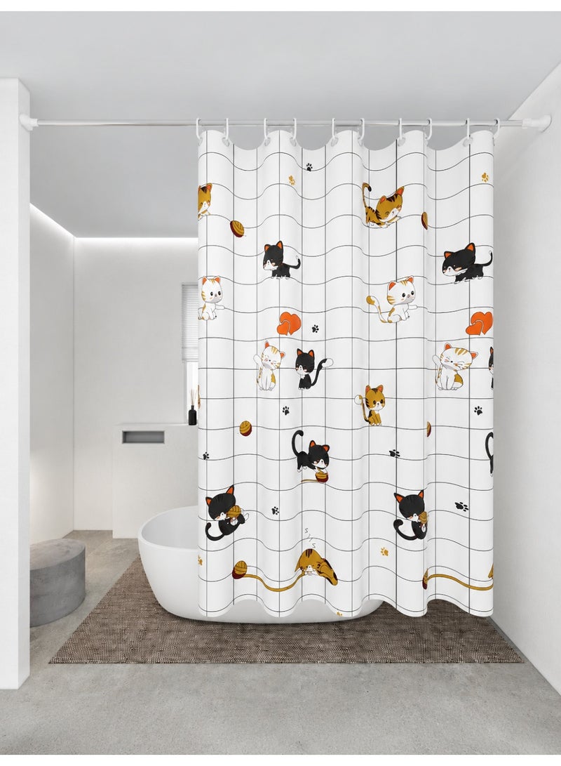 Bathroom Shower Curtain Waterproof Plastic Shower Curtain Premium PEVA Non-Toxic with Rust Proof Grommets Bathroom Accessories 180x200