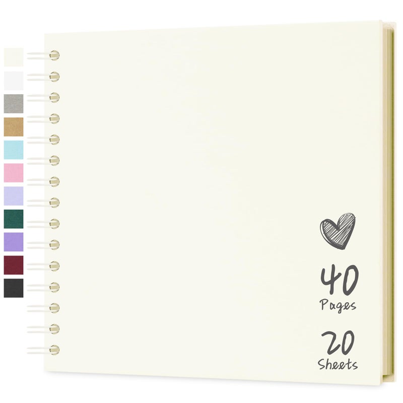 Hiwhy Scrapbook 8x8 Inch DIY Scrapbook Album Hardcover Kraft Paper Scrap Book Photo Albums 40 Pages Perfect for 4x6 / 5x7 Photos Memory Book for Family, Wedding - Image 1