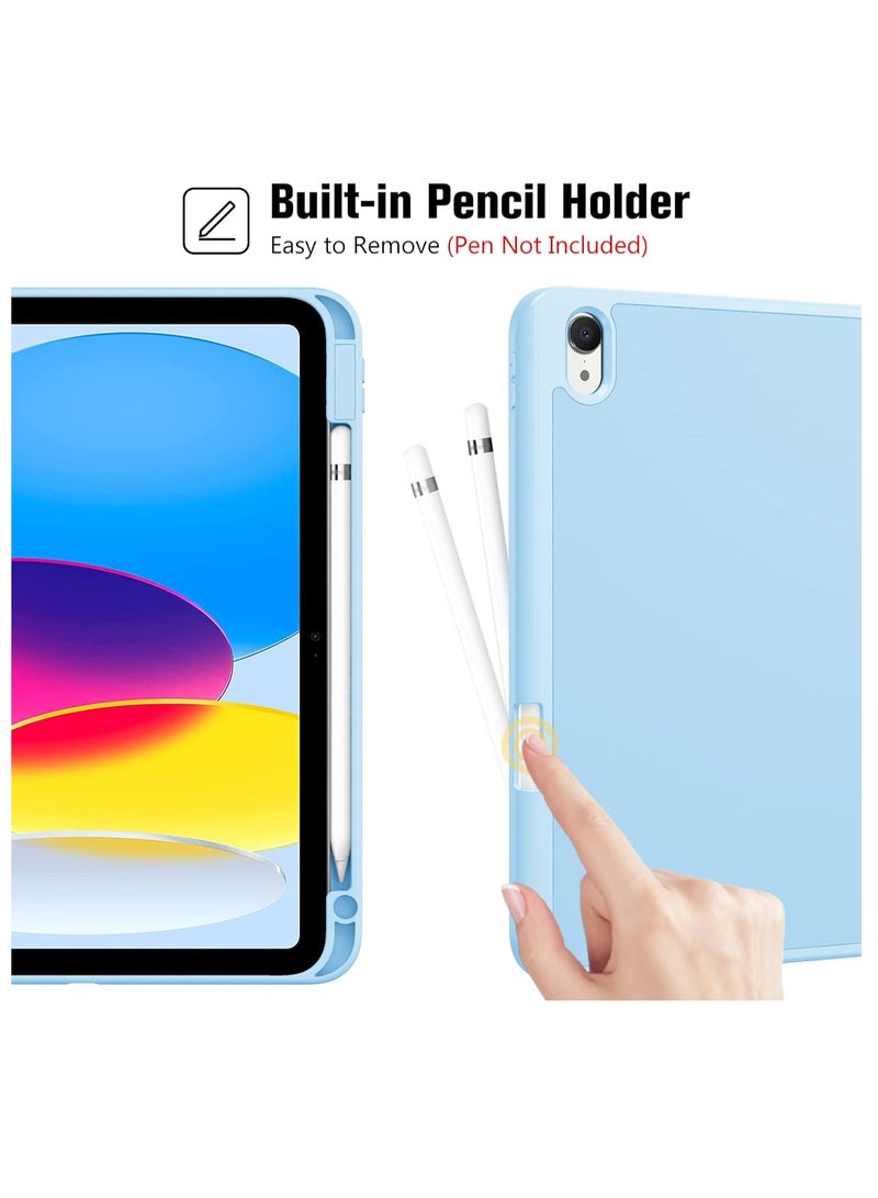 Protective iPad 10th Gen 10.9 Case 2022, Slim Stand Smart Cover With Pencil Holder And Trifold Stand - Image 3
