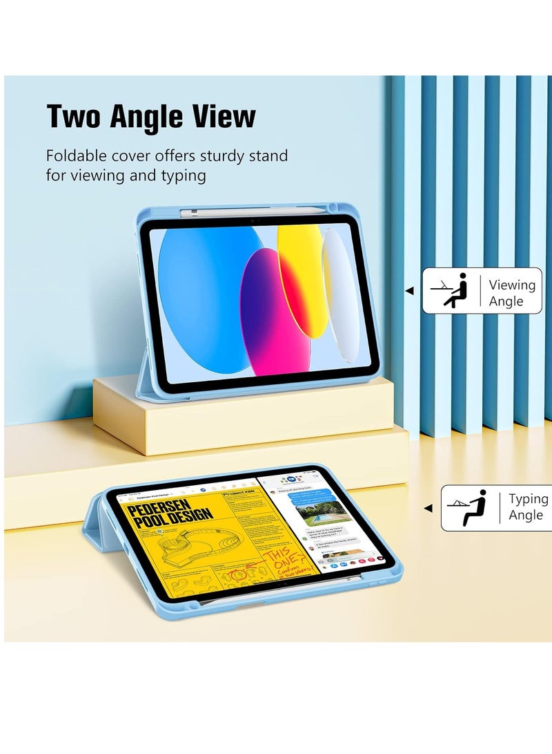 Protective iPad 10th Gen 10.9 Case 2022, Slim Stand Smart Cover With Pencil Holder And Trifold Stand - Image 4