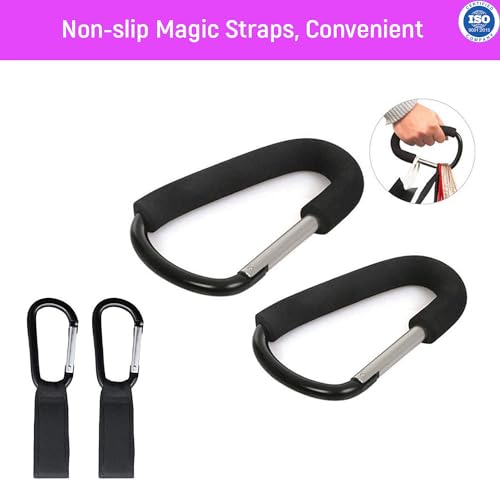 Safe-O-Kid® Strong Metal Non-Slip Buggy/Pram Clips (Pack of 2) – Universal Stroller Hooks for Bag Holder, Durable & Secure- Black - Image 3