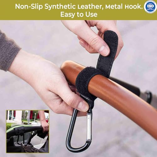 Safe-O-Kid® Strong Metal Non-Slip Buggy/Pram Clips (Pack of 2) – Universal Stroller Hooks for Bag Holder, Durable & Secure- Black - Image 4