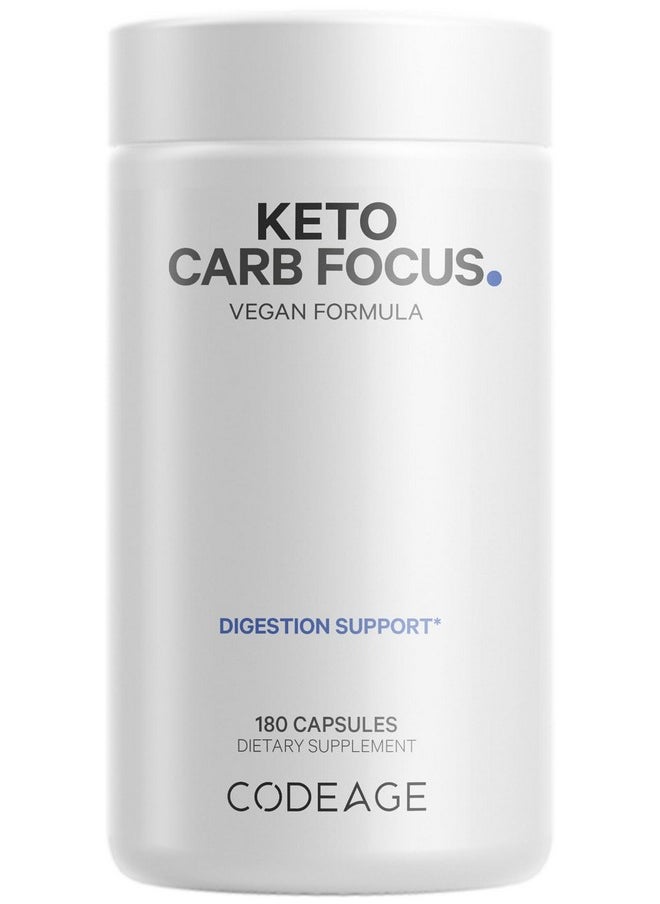 Codeage - Codeage Keto Carb, White Kidney Bean, Green Tea & Cinnamon Bark Supplement, Triple Action Keto Cheat Vegan Pills, Ketogenic, Low Carb Diet Sugar, 3 Months Supply, Non-GMO, Gluten-Free, 180 Capsules - Image 1
