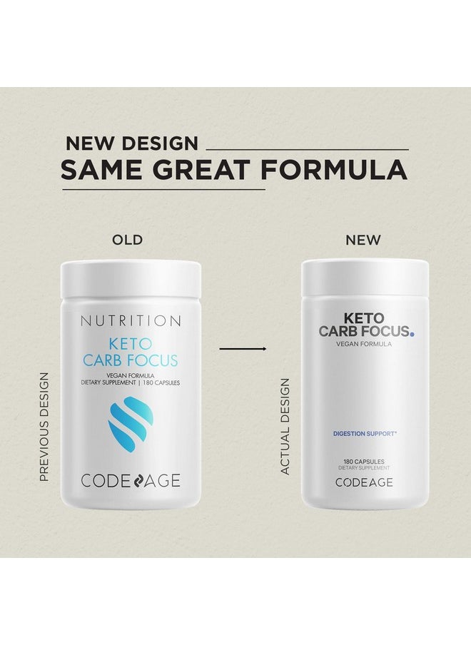 Codeage - Codeage Keto Carb, White Kidney Bean, Green Tea & Cinnamon Bark Supplement, Triple Action Keto Cheat Vegan Pills, Ketogenic, Low Carb Diet Sugar, 3 Months Supply, Non-GMO, Gluten-Free, 180 Capsules - Image 1