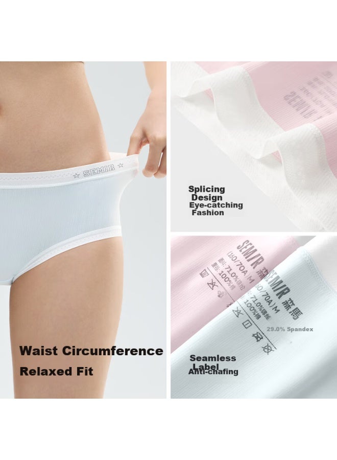Semir Women's Underwear With 10a Antibacterial Ice Silk, 100% Cotton Crotch, Cool Feeling Triangle Shorts, 25th Anniversary Sweet Tea XL - Image 4