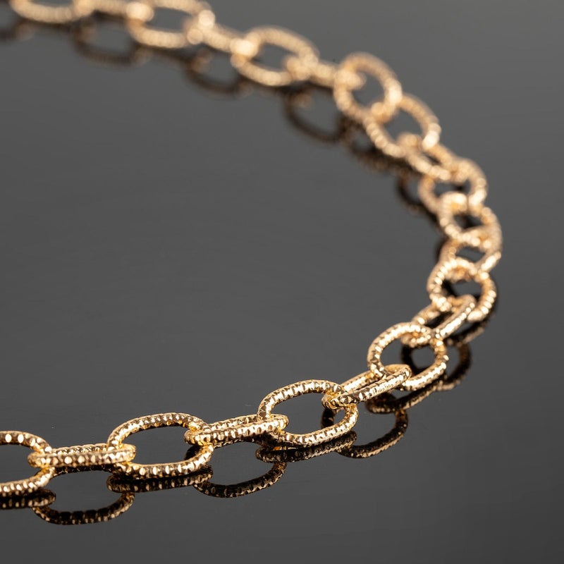 Youbeiyee 16.4 Feet Gold Plated Chain For Jewelry Making Embossed Oval Link Chain Lightweight Aluminum Necklace Bracelet Chain For Men And Women Diy Craft Chain Roll - Image 5