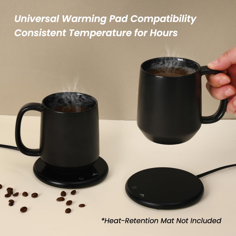 Miicol Ceramic Coffee Mug, 16 oz Large Coffee Cup, Tea Mug with Handle, Flat Bottom Mug for Men, Women, Office, Microwave and Dishwasher Safe, Multi-Color, Black - Image 5