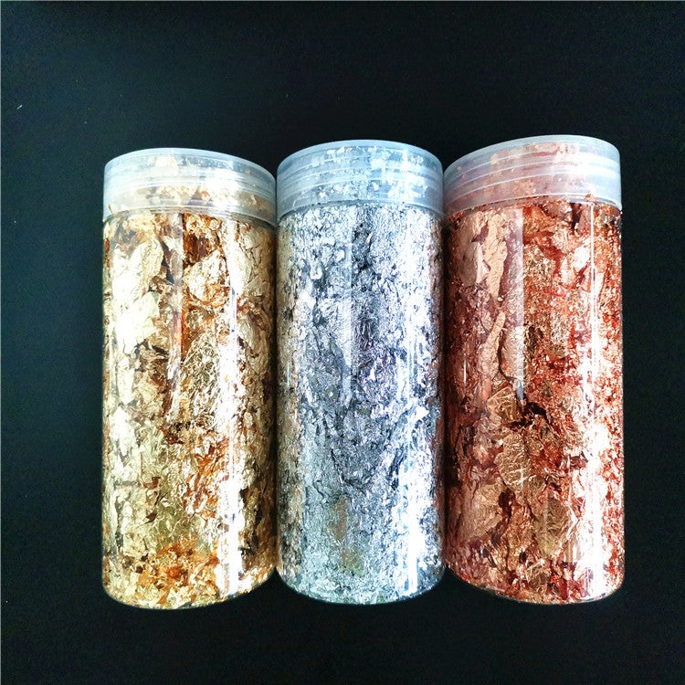 15G Canned Crushed Gold Foil Silver Foil Rose Gold Candle Incense Painting Diy Decoration Crystal Mud Gold Foil Crushed - Image 2