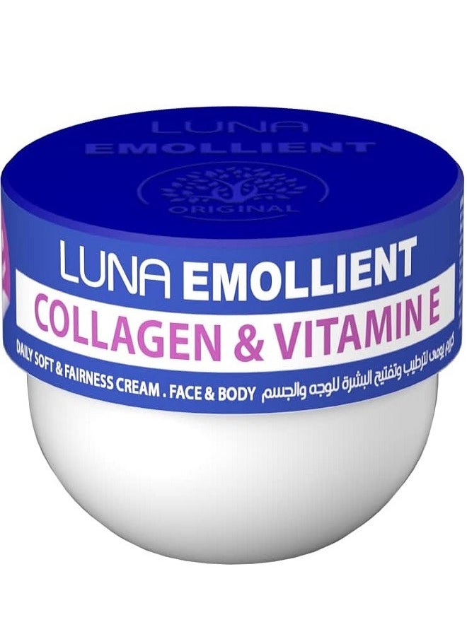 Luna LUNA EMOLLIENT SOFT face & body CREAM Collagen & Vitamin E -160gm 