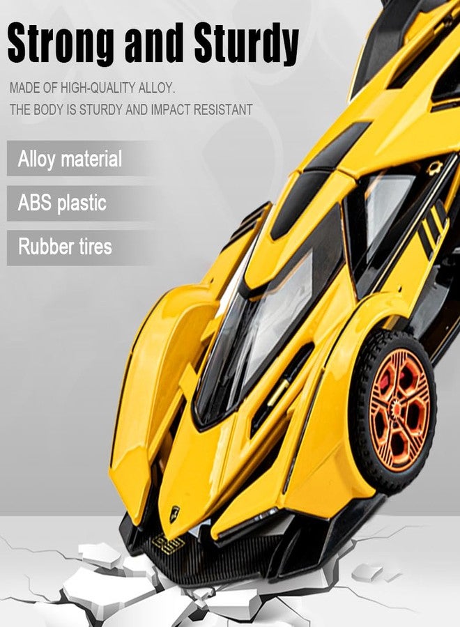 chengchuang Diecast Toy Car Lambo V12 Sports Car Model,Zinc Alloy Simulation Casting Pull Back Vehicles,1:32 Scale Mini Electronic Supercar Toys with Lights and Music for Toddlers Kids Children Gift - Image 3