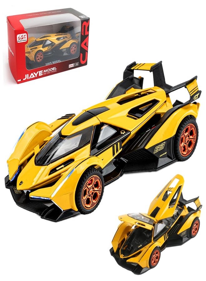 chengchuang Diecast Toy Car Lambo V12 Sports Car Model,Zinc Alloy Simulation Casting Pull Back Vehicles,1:32 Scale Mini Electronic Supercar Toys with Lights and Music for Toddlers Kids Children Gift - Image 1