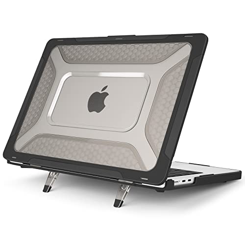 Batianda Extreme Heavy Duty Case for New MacBook Air 13.6 inch 2026 M5 2025 M4 2024 M3 2022 Release - Anti-Slip Rubberized Stand (Holds 25lbs) Honeycomb Exoskeleton Max Cooling & Stability - Black - Image 2