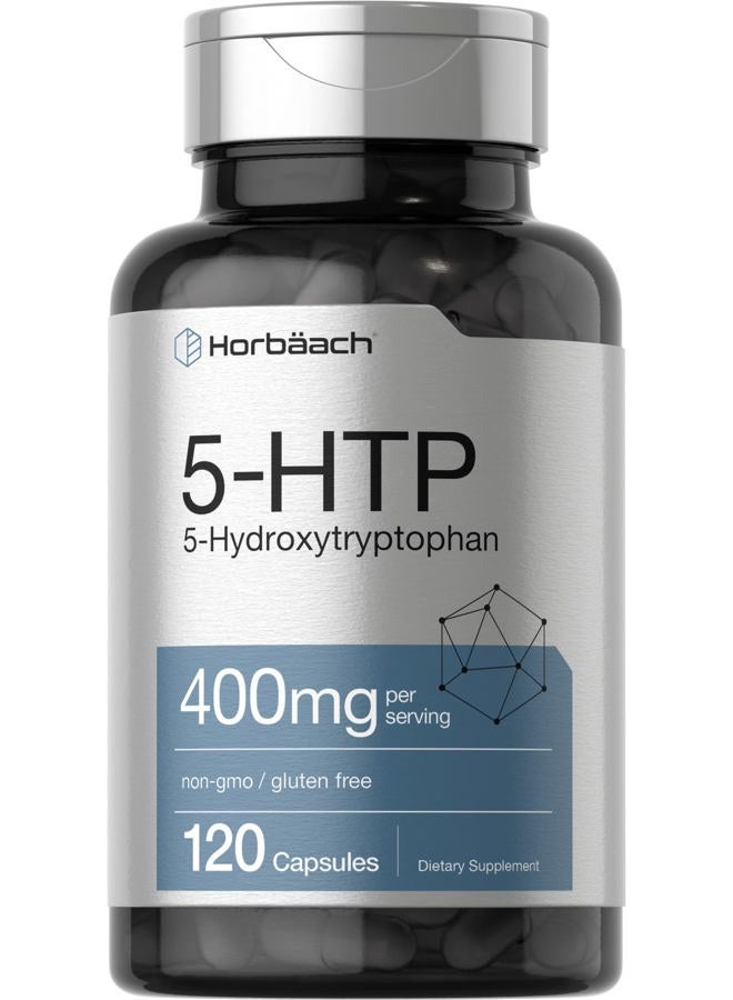 Horbäach 5HTP 400mg Capsules | 120 Count | Extra Strength Supplement | Non-GMO, Gluten Free | 5 Hydroxytryptophan - Image 1
