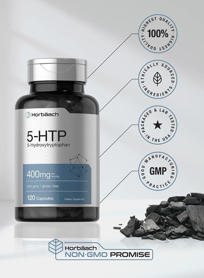 Horbäach 5HTP 400mg Capsules | 120 Count | Extra Strength Supplement | Non-GMO, Gluten Free | 5 Hydroxytryptophan - Image 5