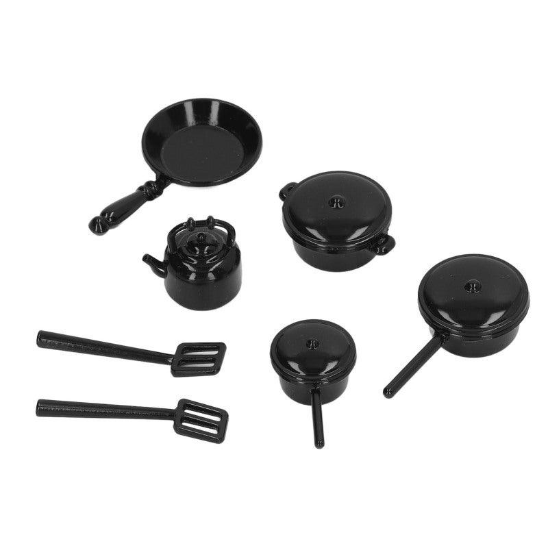 1/12 Dollhouse Miniature Pots And Pans - Alloy Material Realistic Design Dollhouse Cookware For 1/12 1/6 Scale Dollhouse Kitchen, Miniature Decor, Arts And Crafts Enthusiasts - Image 3