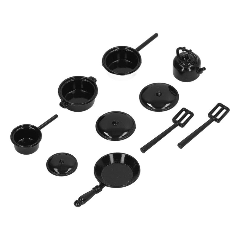 1/12 Dollhouse Miniature Pots And Pans - Alloy Material Realistic Design Dollhouse Cookware For 1/12 1/6 Scale Dollhouse Kitchen, Miniature Decor, Arts And Crafts Enthusiasts - Image 1