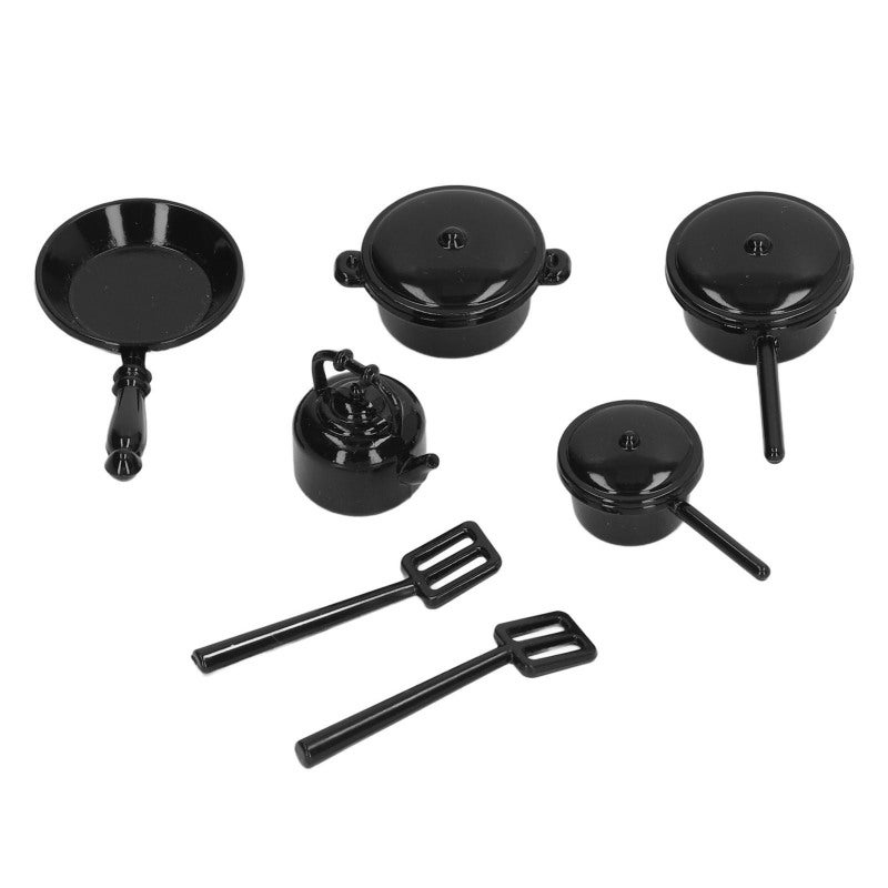 1/12 Dollhouse Miniature Pots And Pans - Alloy Material Realistic Design Dollhouse Cookware For 1/12 1/6 Scale Dollhouse Kitchen, Miniature Decor, Arts And Crafts Enthusiasts - Image 5