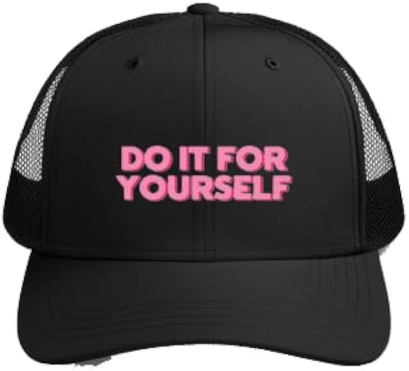 DO IT FOR YOURSELF Plain unisex baseball cap Black
