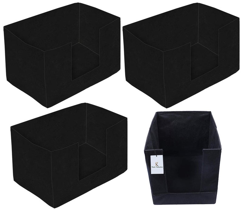 Kuber Industries Kuber Industries Non Woven 1 Piece Shirt Stacker and 3 Piece Foldable Rectangle Cloth Saree Stacker Cloth Wardrobe Organizer Wardrobe Organizer Black CTKTC038262 - Image 1