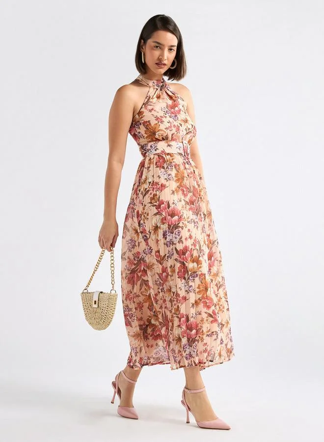 Splash FAV Floral Halter Midi Dress